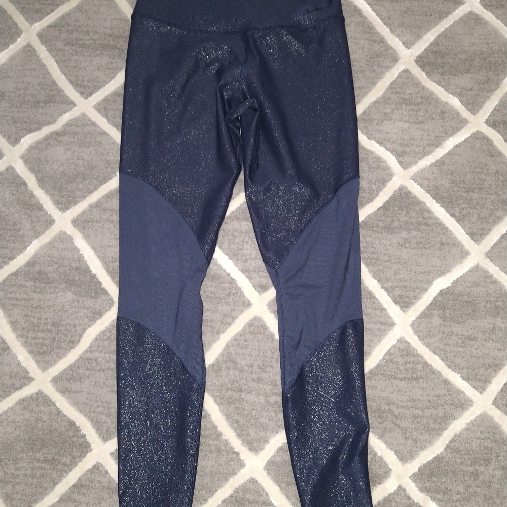 Nike Navy/gold dri fit running leggings